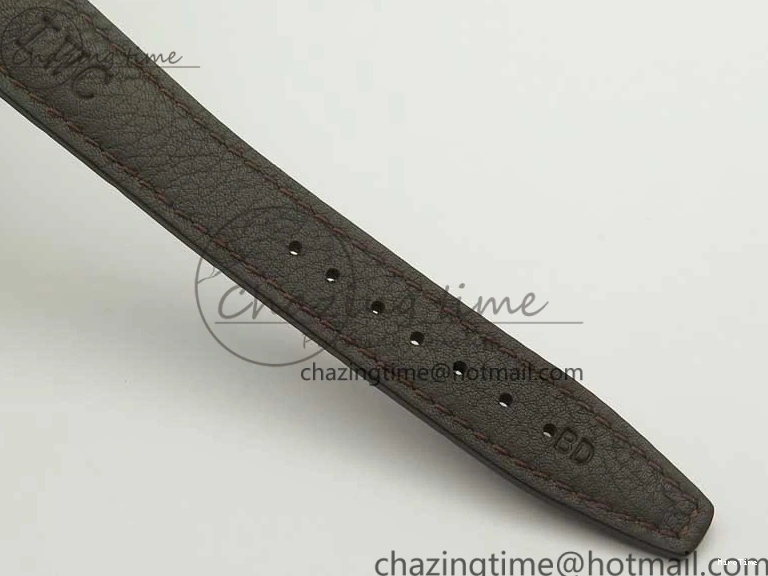 MIROTIME 0517 Portofino Automatic SS TWF 1:1 Best Edition Silver Dial Gold Markers on Brown Leather Strap A Bright 7203